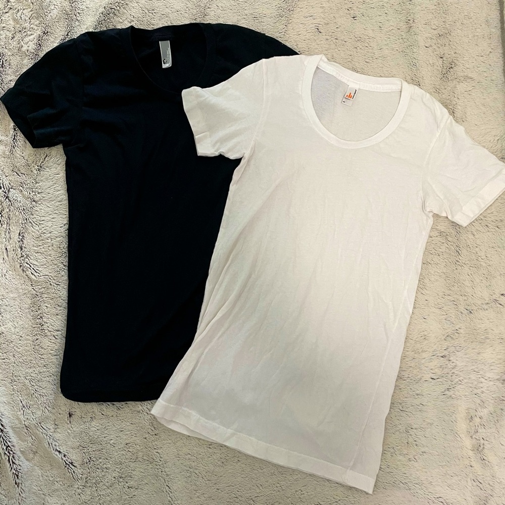 American apparel white & black t-shirts (2)